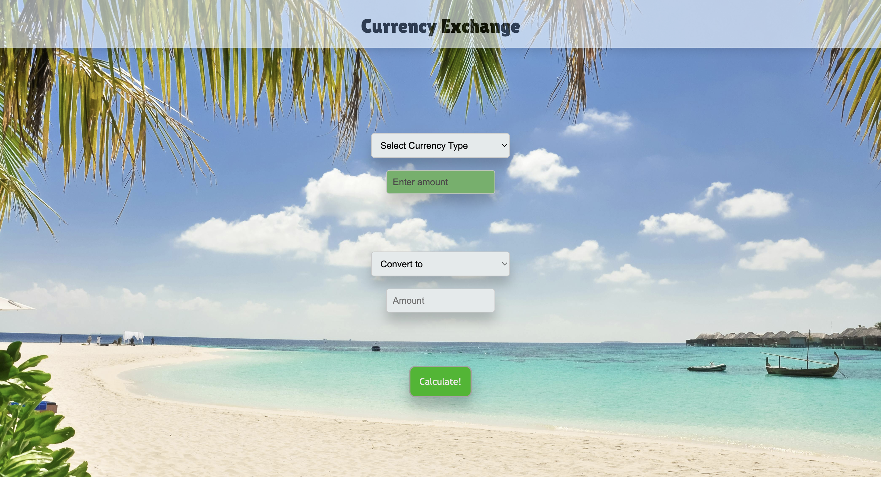 A currency converter website